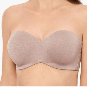 NWT DELIMIRA Women's Strapless Bra Unlined Underwire Minimizer Plus Size Support
